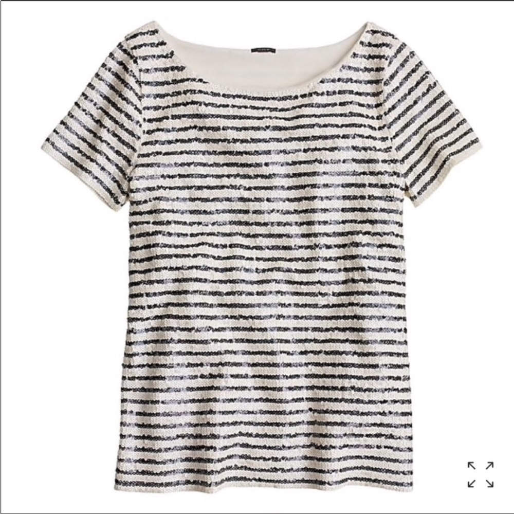 J. Crew Striped Sequin Top